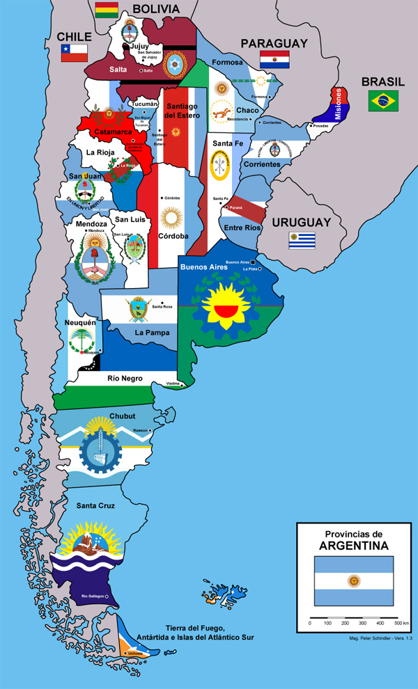 The provinces of Argentina (with flags)